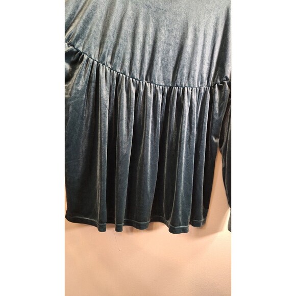 GiGiO USA Velvet Oversized Mock Neck Peplum Tunic Top Women's Sz M Boho Western - Picture 12 of 12